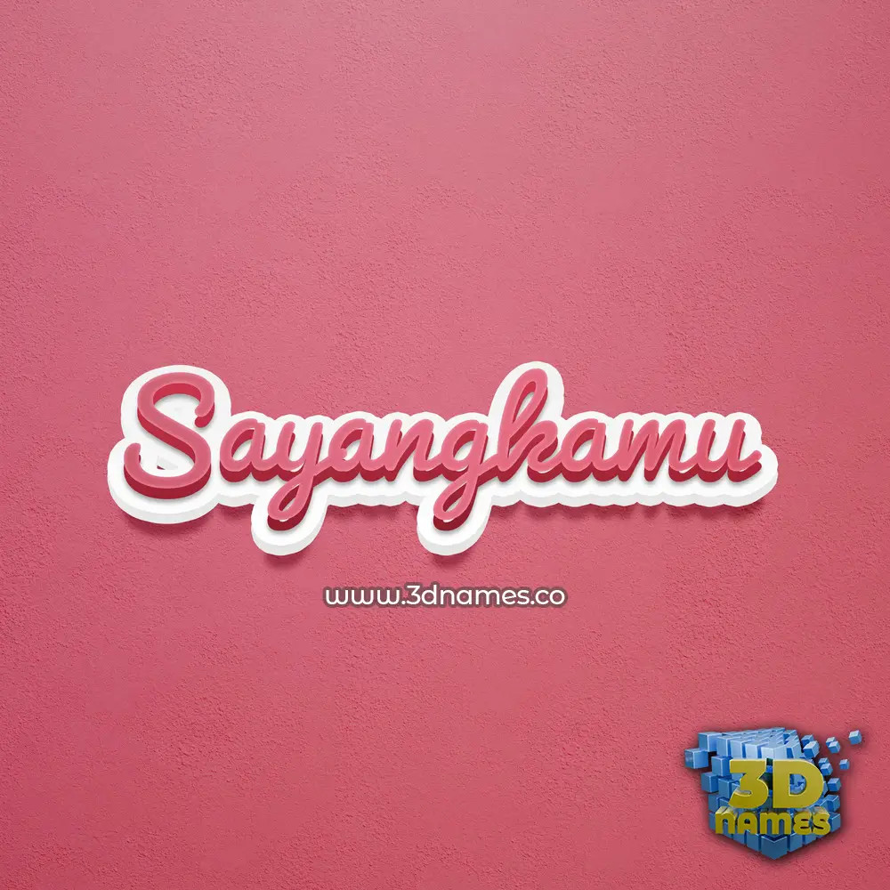 sayangkamu in Red Scribble style - 3D name wallpaper