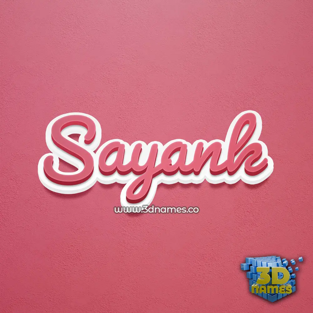 sayank in Red Scribble style - 3D name wallpaper