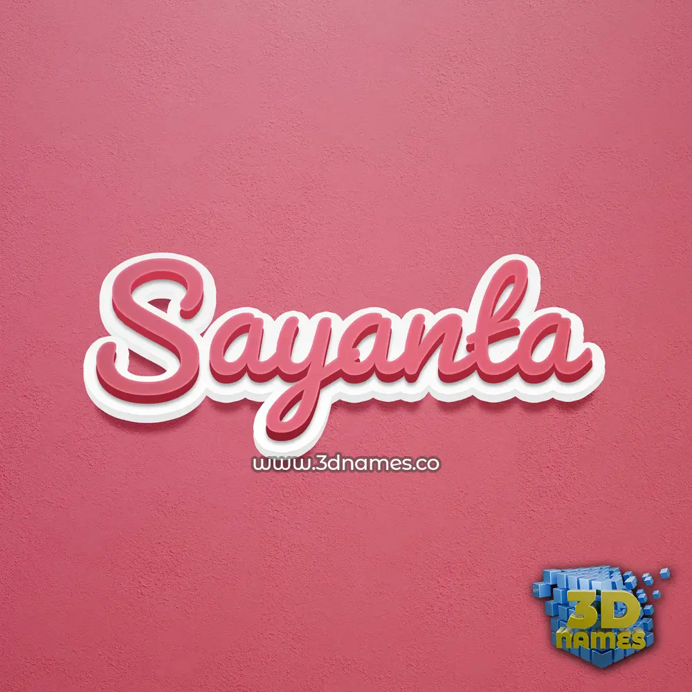 sayanta in Red Scribble style - 3D name wallpaper
