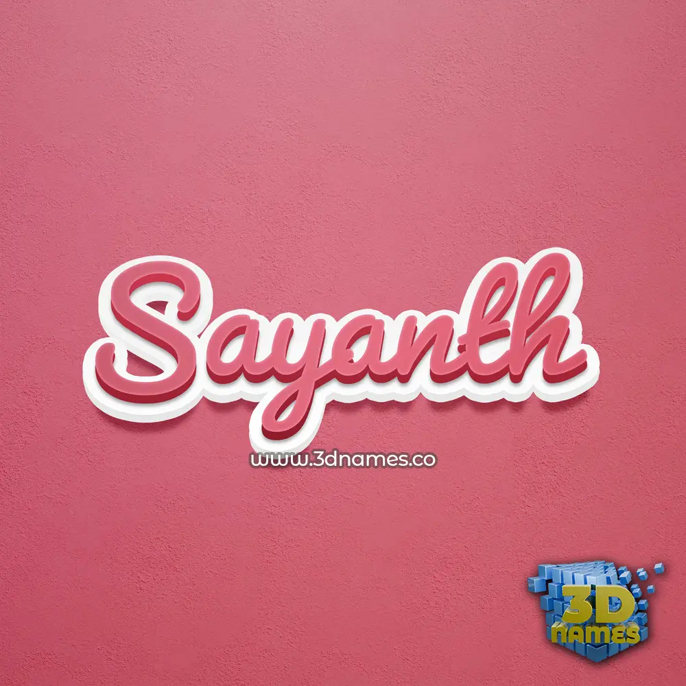 sayanth in Red Scribble style - 3D name wallpaper