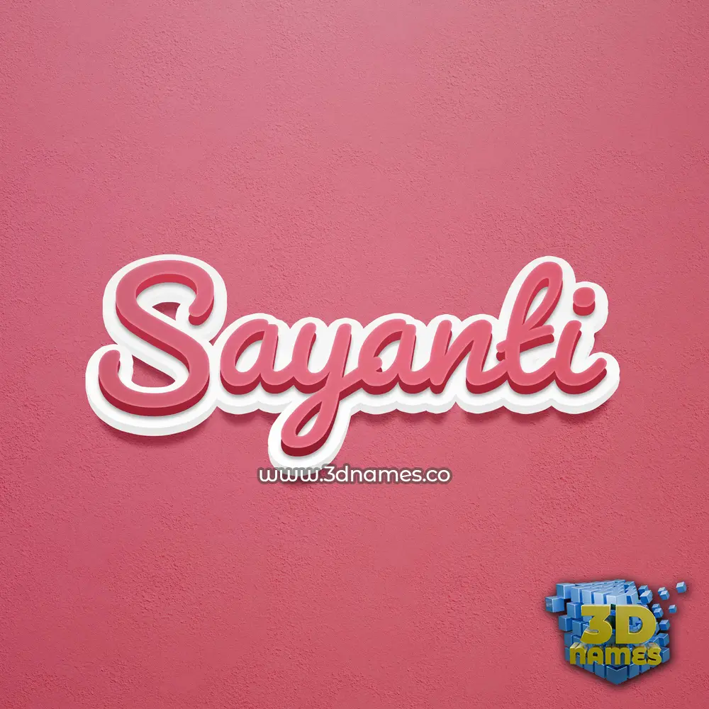 sayanti in Red Scribble style - 3D name wallpaper