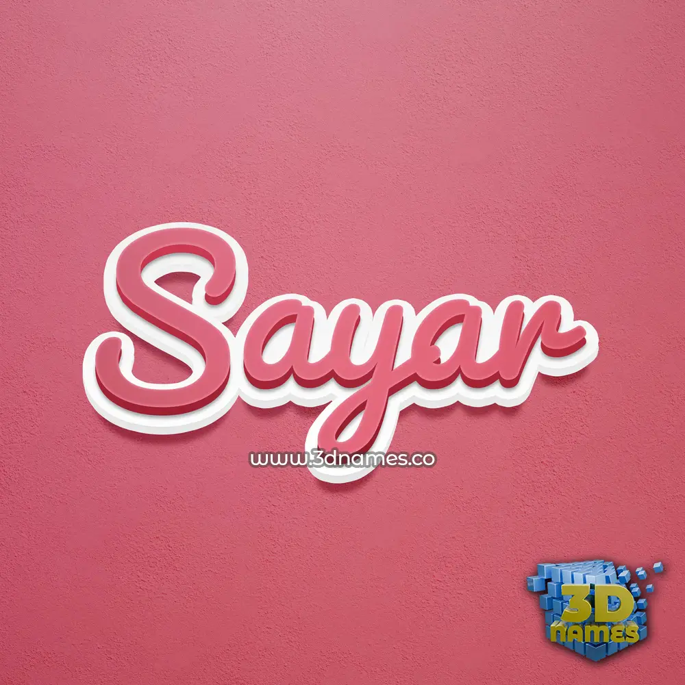 sayar in Red Scribble style - 3D name wallpaper