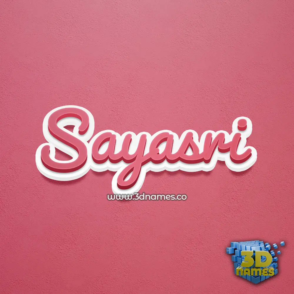 sayasri in Red Scribble style - 3D name wallpaper