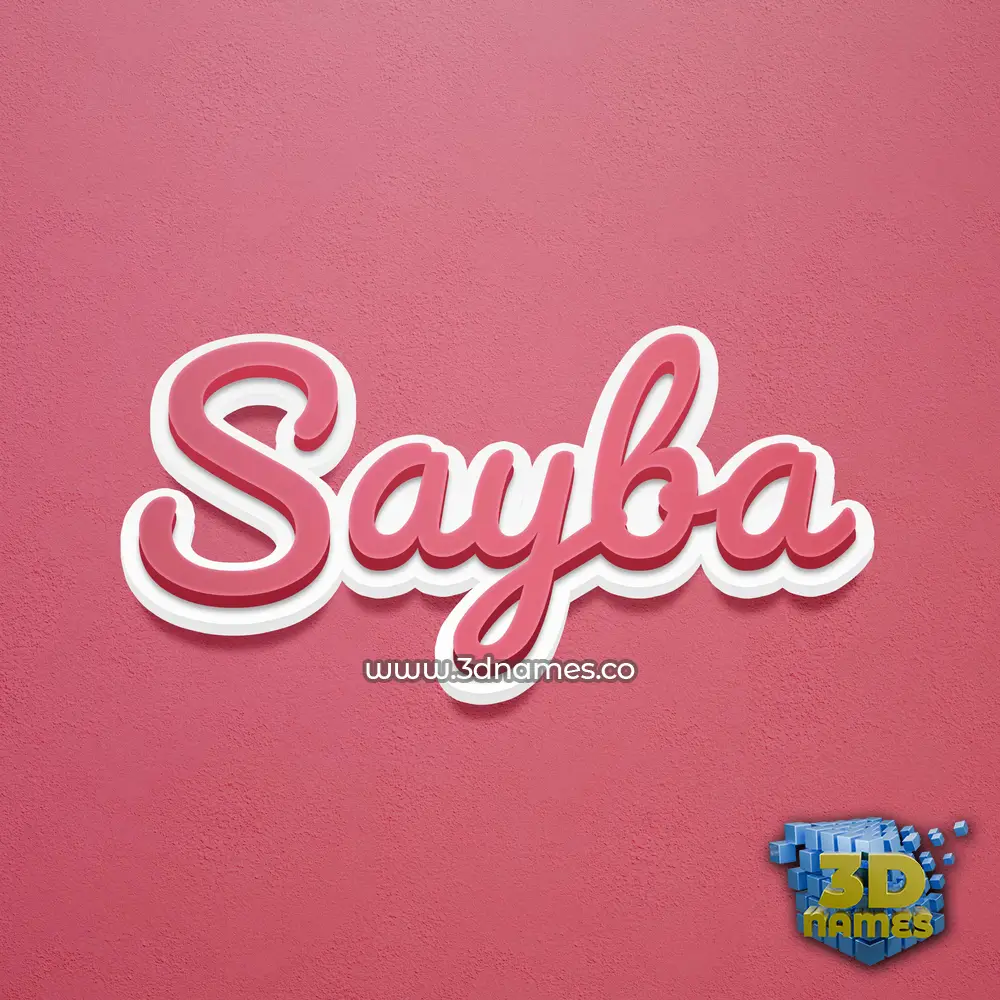 sayba in Red Scribble style - 3D name wallpaper