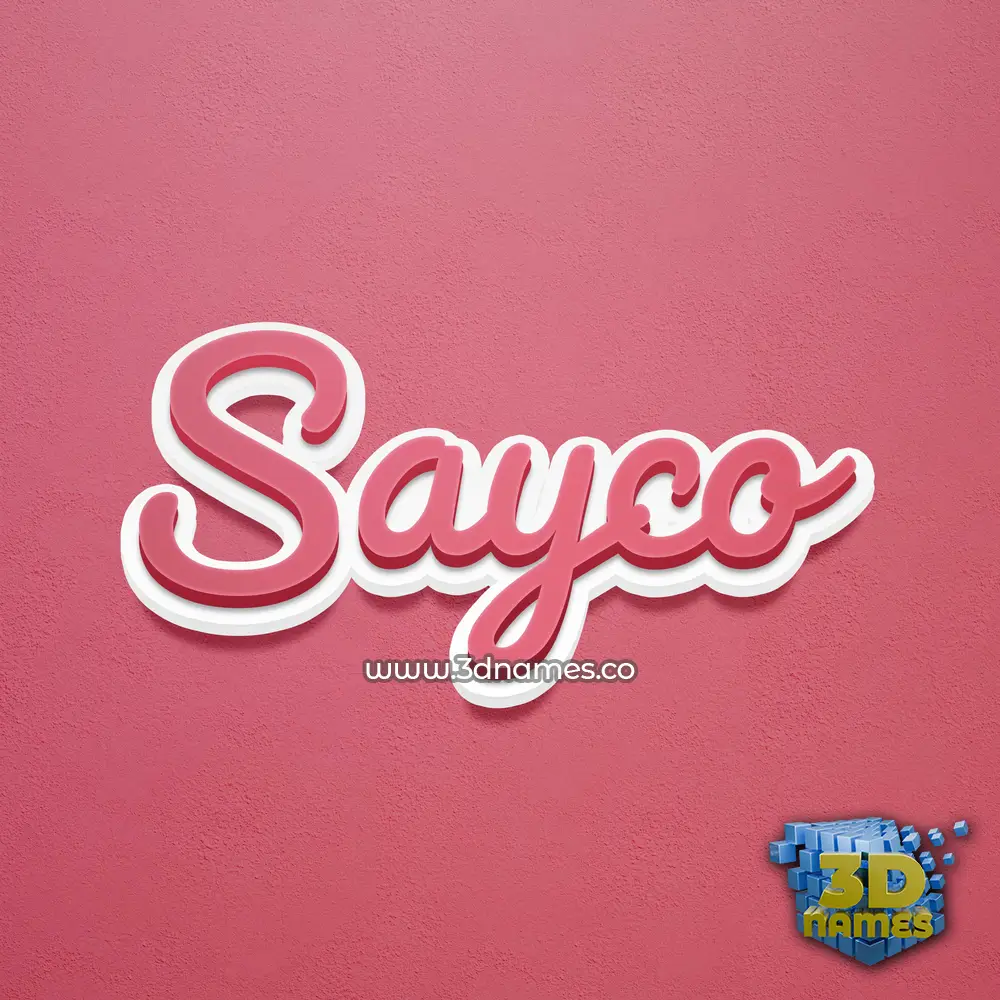 sayco in Red Scribble style - 3D name wallpaper