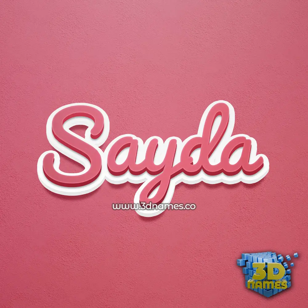 sayda in Red Scribble style - 3D name wallpaper