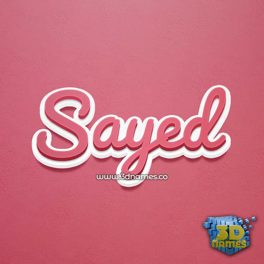 sayed in Red Scribble style - 3D name wallpaper