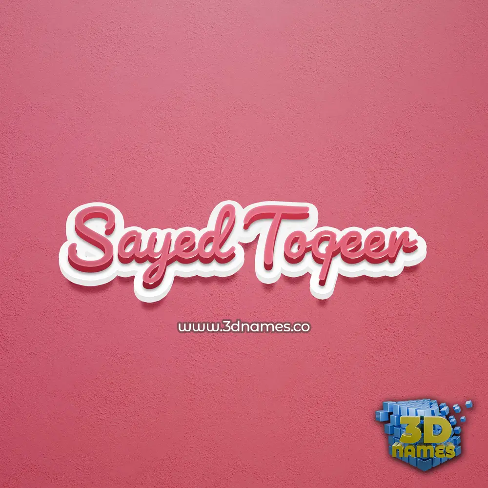 sayed toqeer in Red Scribble style - 3D name wallpaper