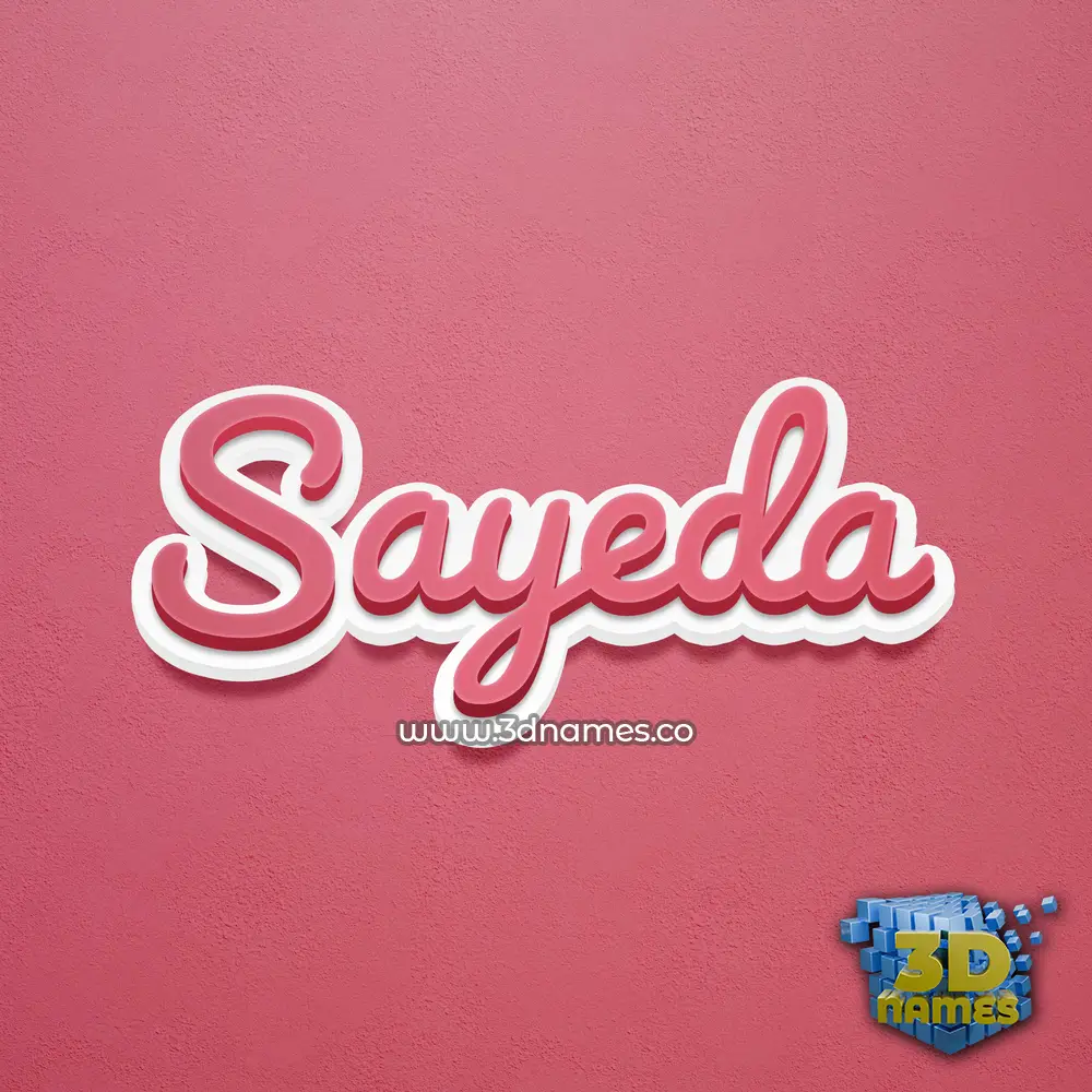 sayeda in Red Scribble style - 3D name wallpaper
