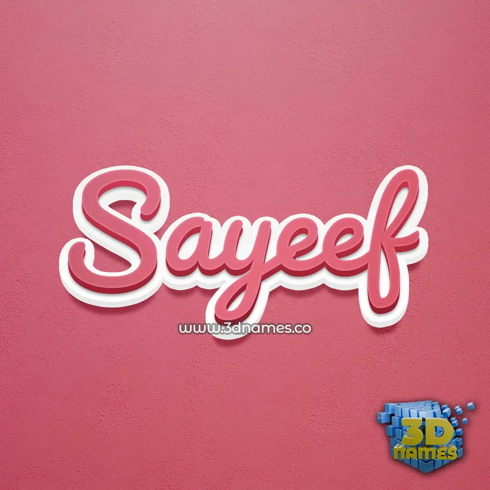 sayeef in Red Scribble style - 3D name wallpaper