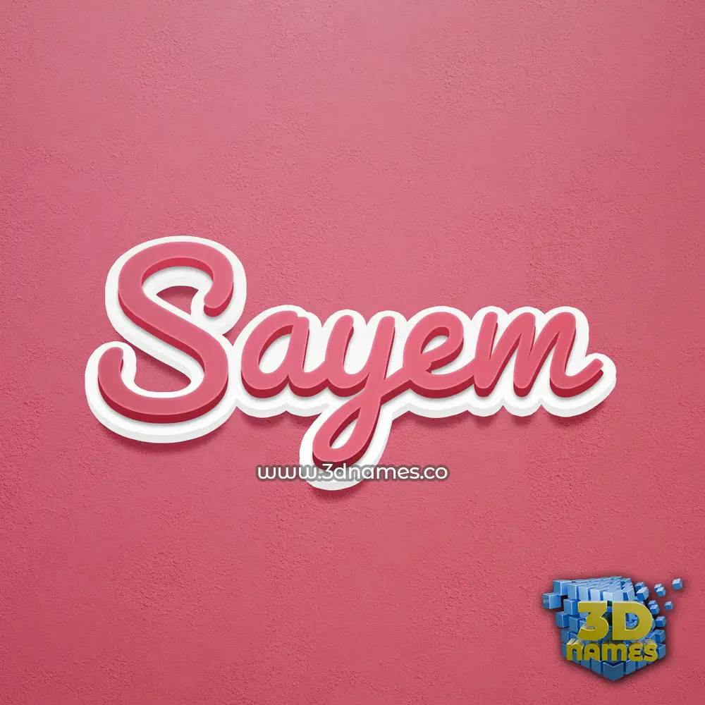 sayem in Red Scribble style - 3D name wallpaper