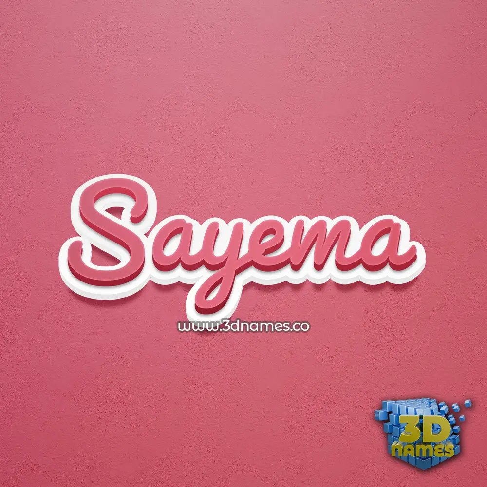 sayema in Red Scribble style - 3D name wallpaper