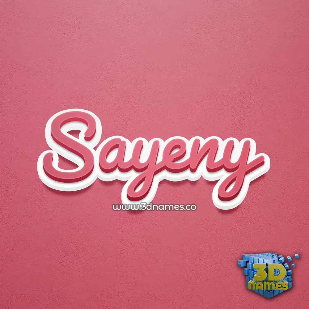 sayeny in Red Scribble style - 3D name wallpaper