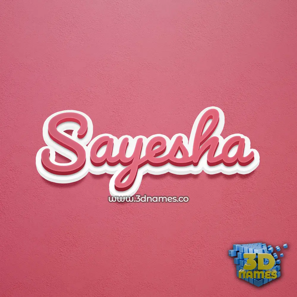 sayesha in Red Scribble style - 3D name wallpaper