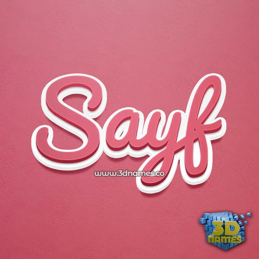 sayf in Red Scribble style - 3D name wallpaper