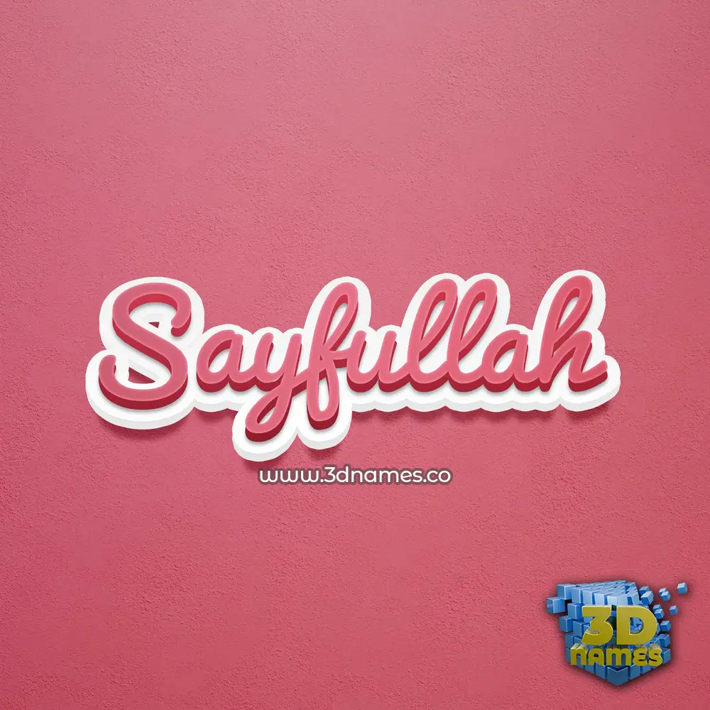 sayfullah in Red Scribble style - 3D name wallpaper