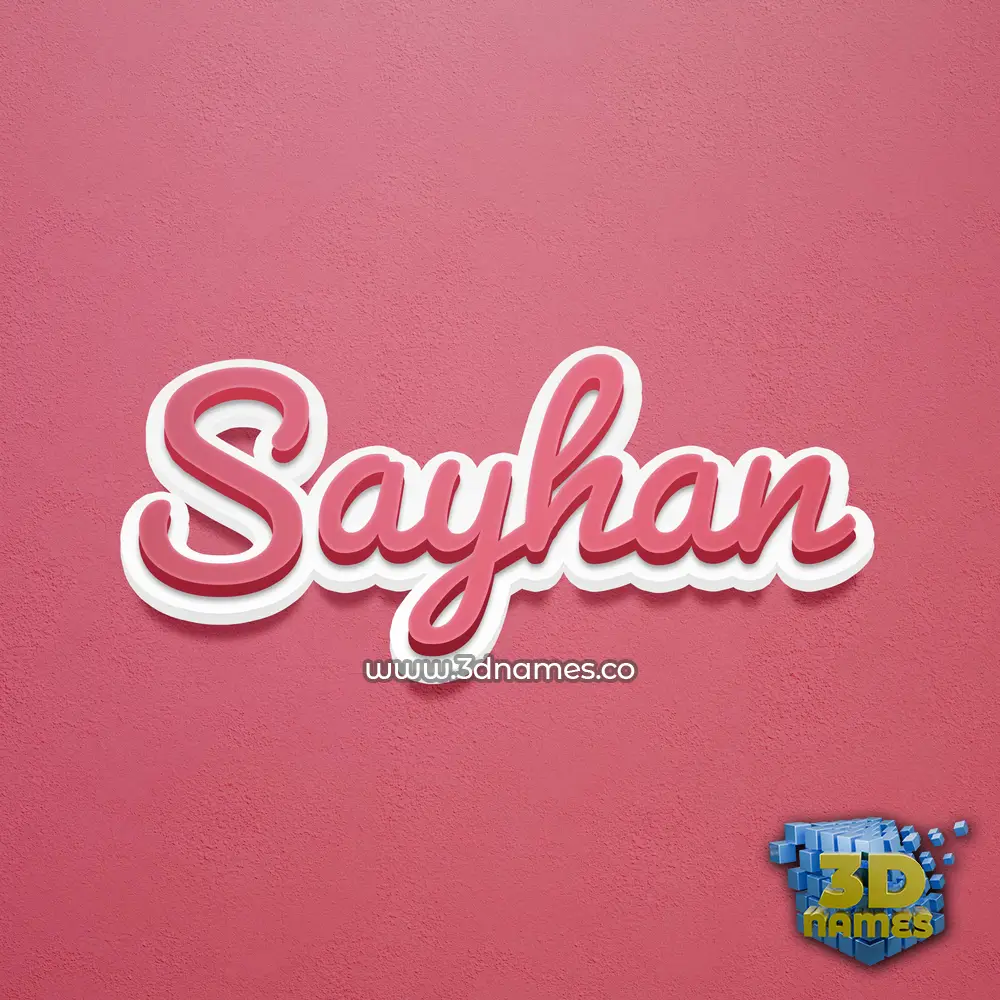 sayhan in Red Scribble style - 3D name wallpaper