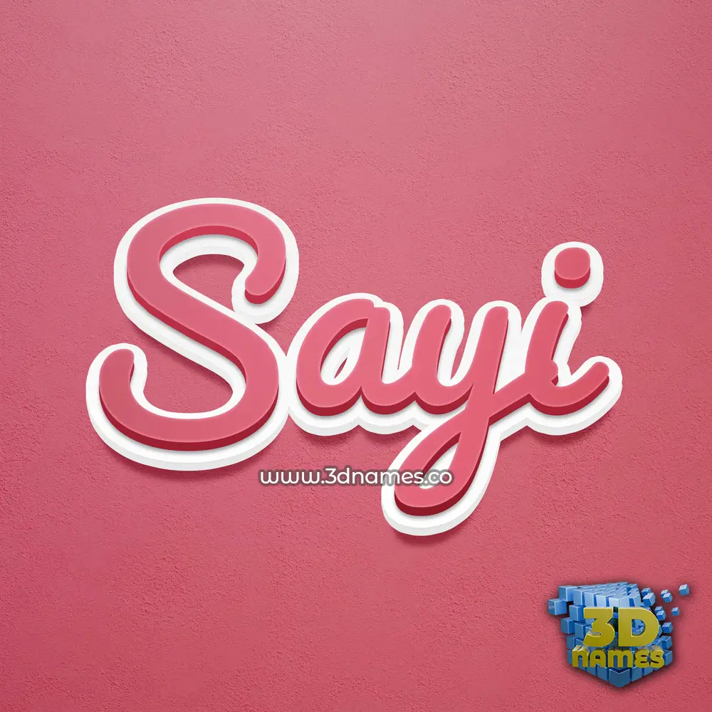 sayi in Red Scribble style - 3D name wallpaper