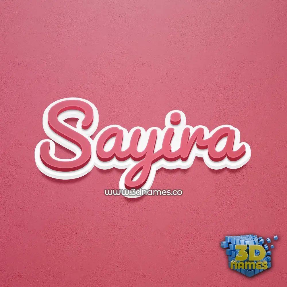 sayira in Red Scribble style - 3D name wallpaper