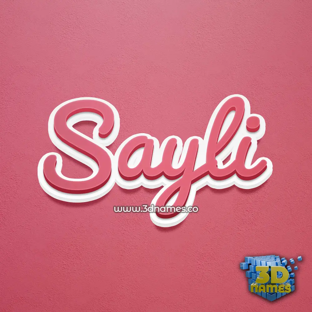 sayli in Red Scribble style - 3D name wallpaper