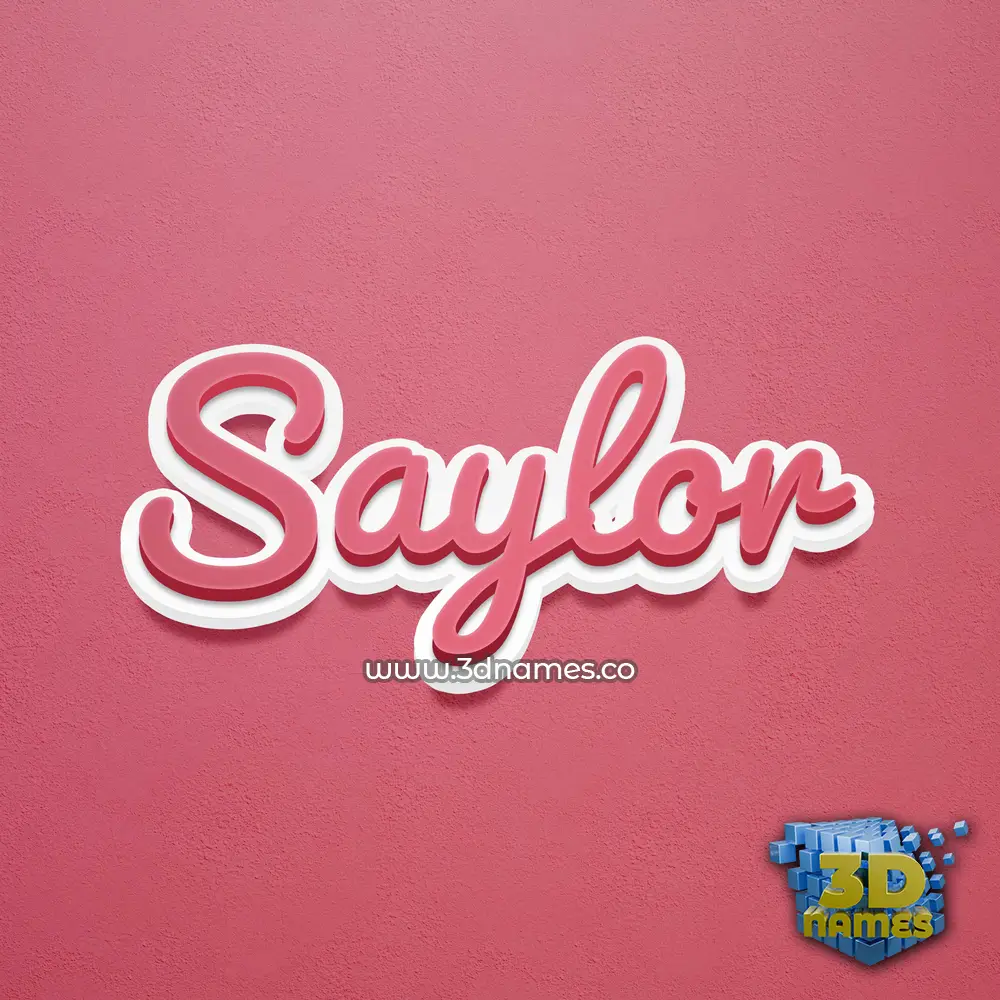 saylor in Red Scribble style - 3D name wallpaper