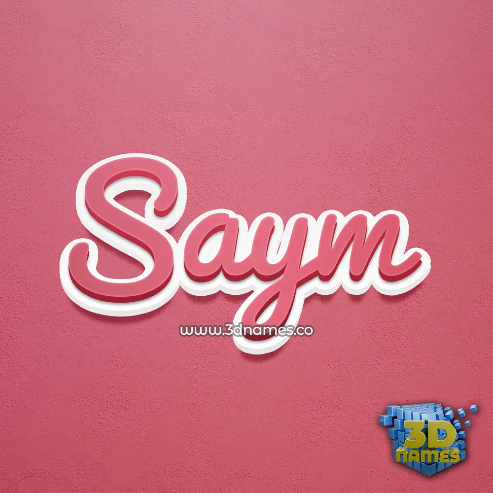 saym in Red Scribble style - 3D name wallpaper