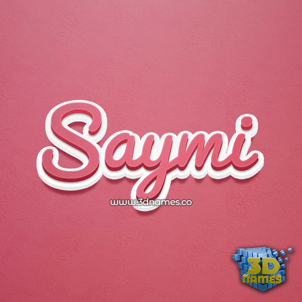 saymi in Red Scribble style - 3D name wallpaper