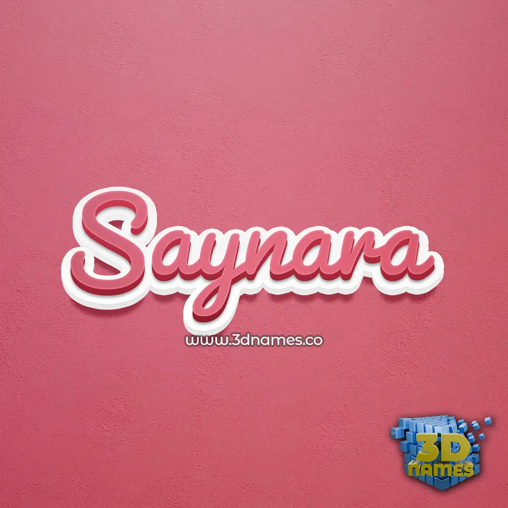 saynara in Red Scribble style - 3D name wallpaper