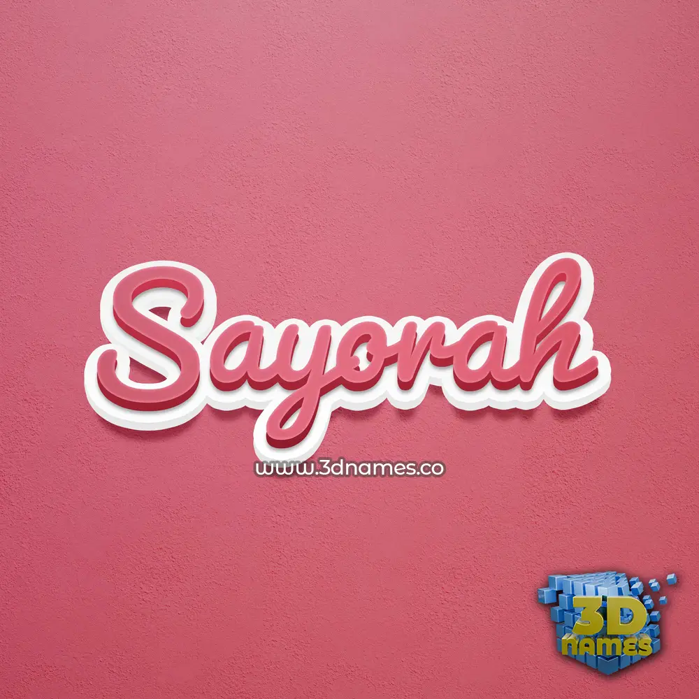 sayorah in Red Scribble style - 3D name wallpaper