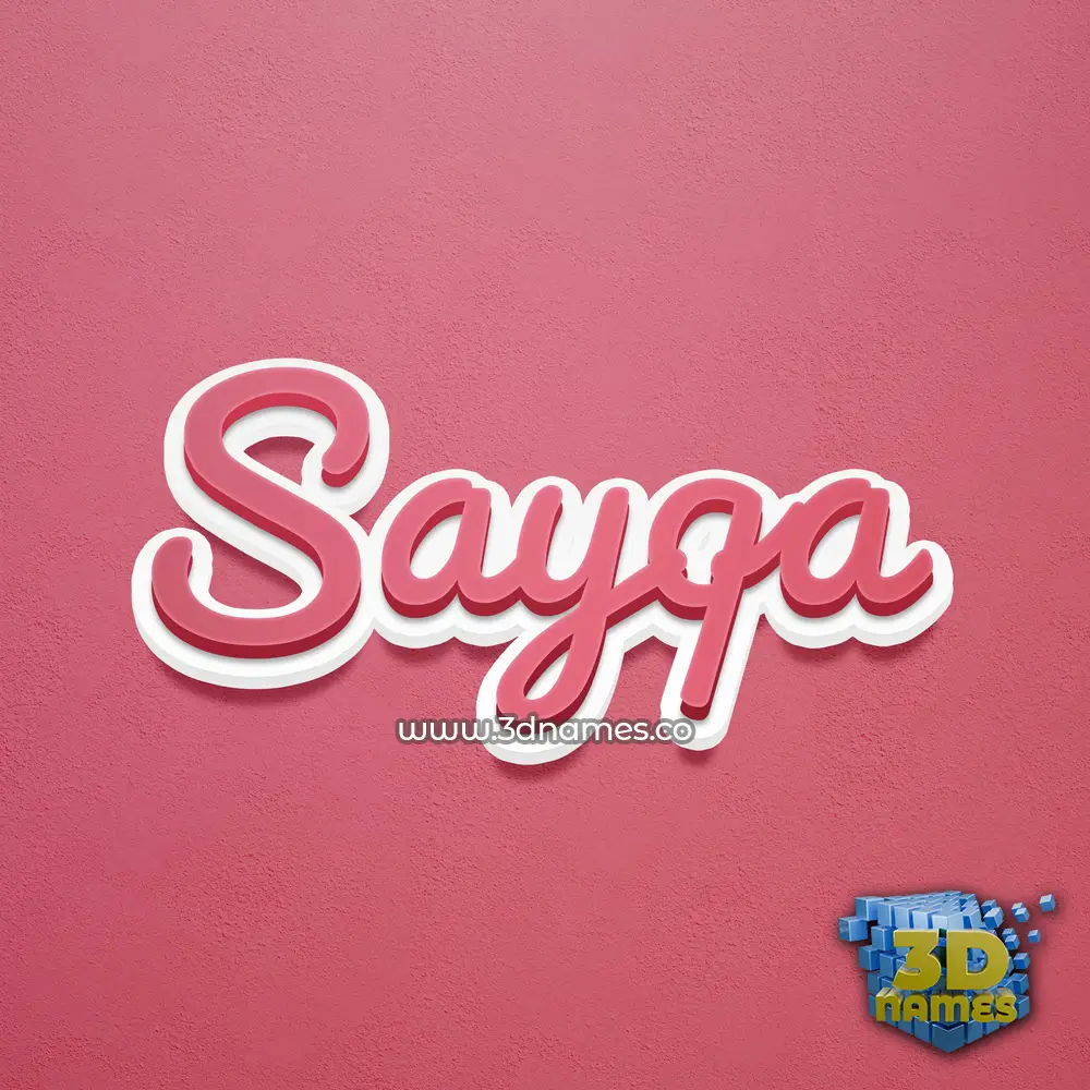 sayqa in Red Scribble style - 3D name wallpaper