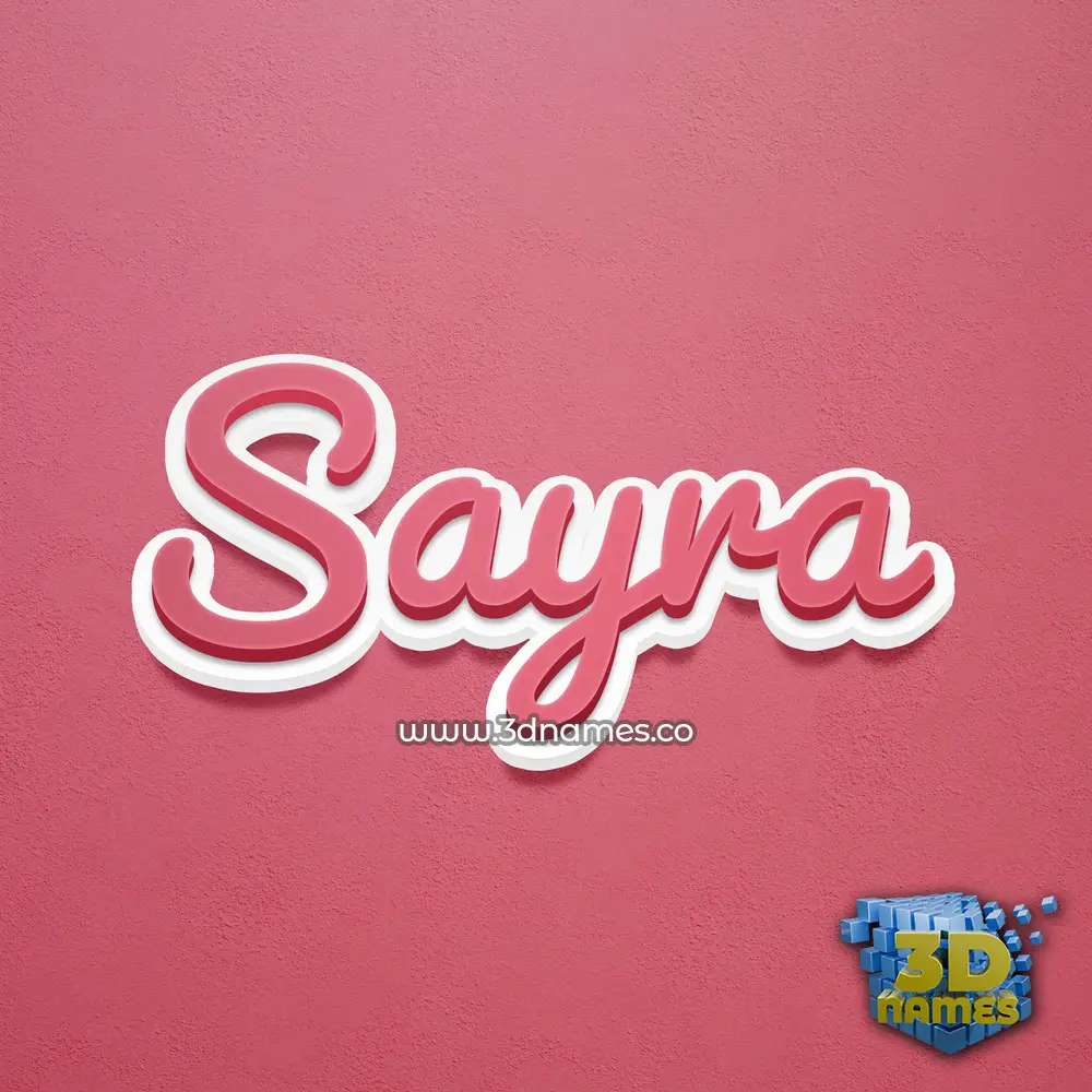 sayra in Red Scribble style - 3D name wallpaper