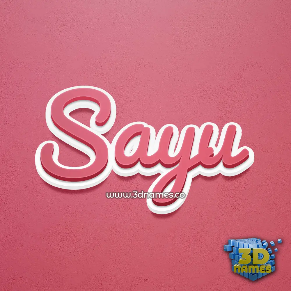 sayu in Red Scribble style - 3D name wallpaper