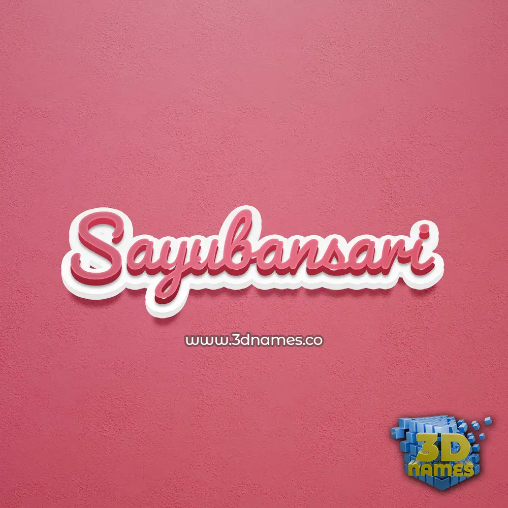 sayubansari in Red Scribble style - 3D name wallpaper