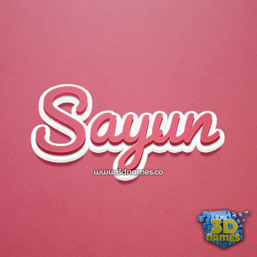 sayun in Red Scribble style - 3D name wallpaper