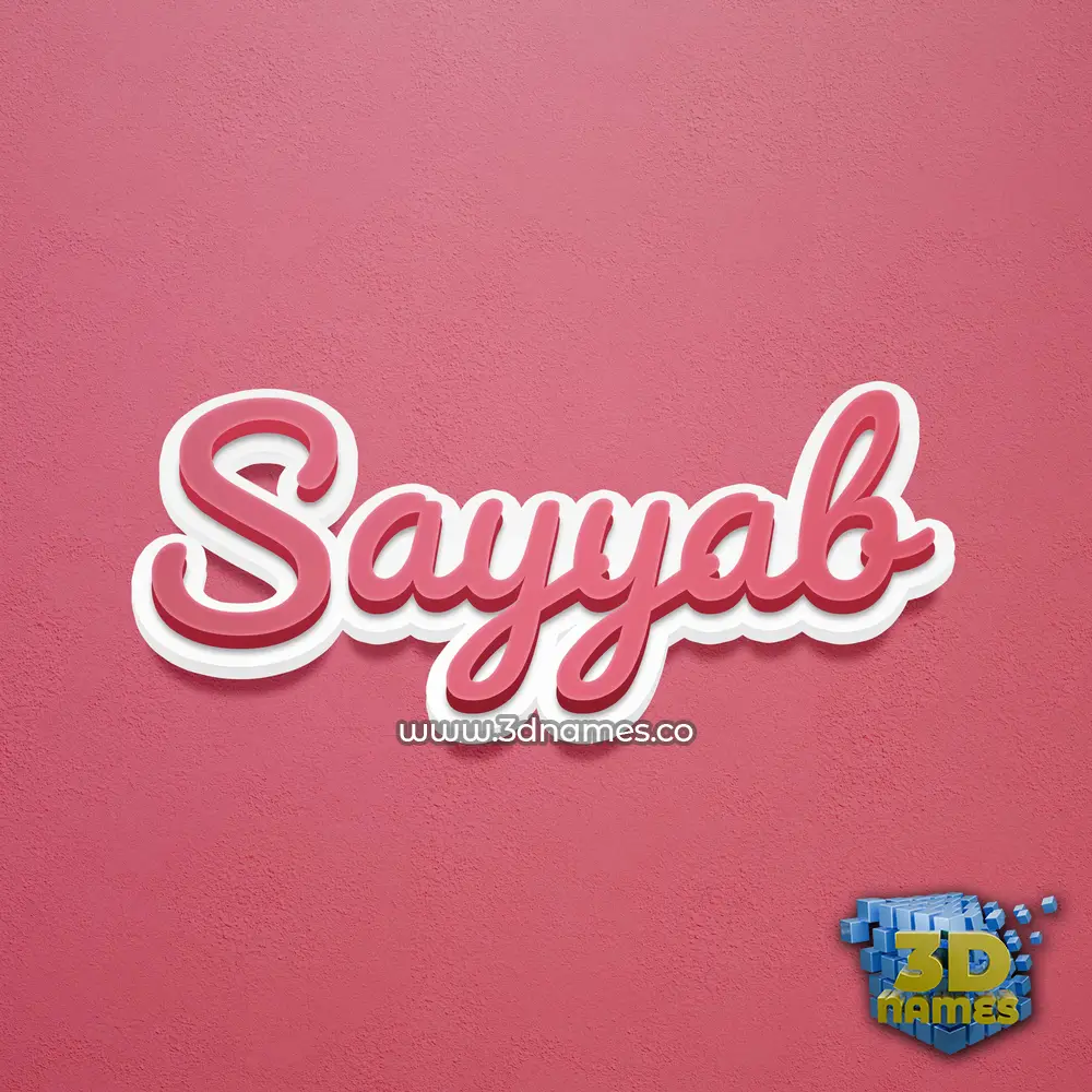 sayyab in Red Scribble style - 3D name wallpaper