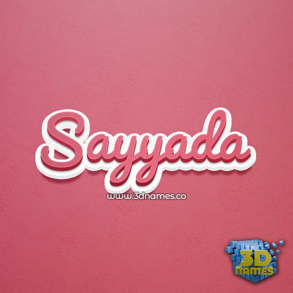 sayyada in Red Scribble style - 3D name wallpaper