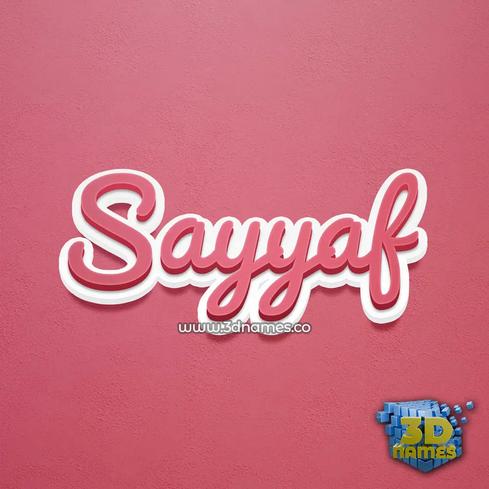 sayyaf in Red Scribble style - 3D name wallpaper