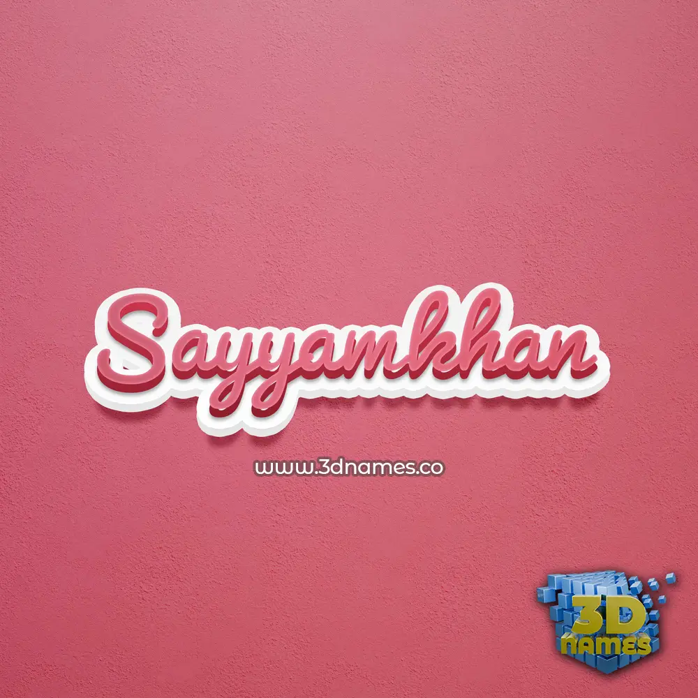 sayyamkhan in Red Scribble style - 3D name wallpaper