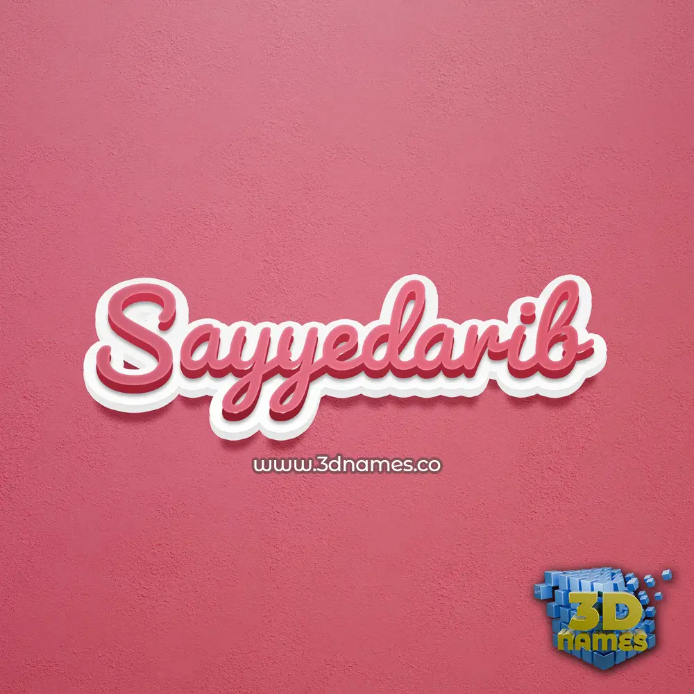 sayyedarib in Red Scribble style - 3D name wallpaper