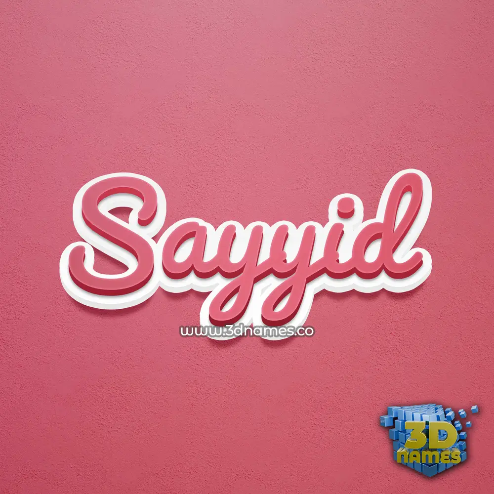 sayyid in Red Scribble style - 3D name wallpaper