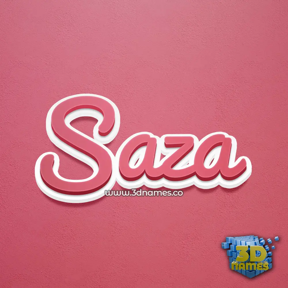 saza in Red Scribble style - 3D name wallpaper