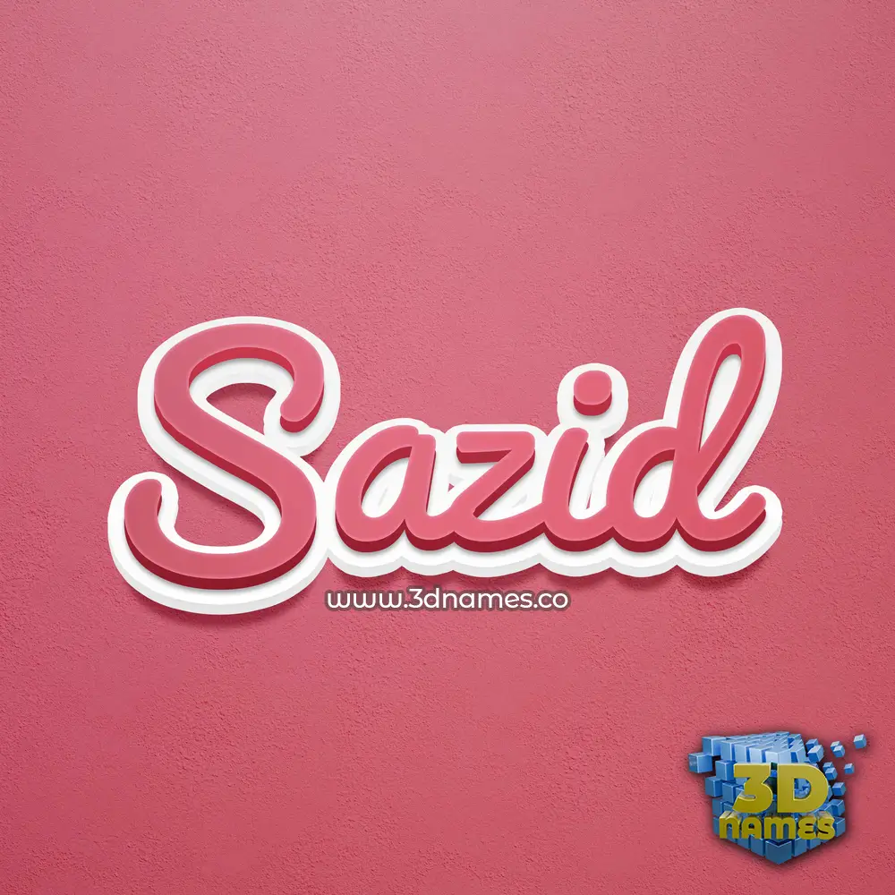 sazid in Red Scribble style - 3D name wallpaper