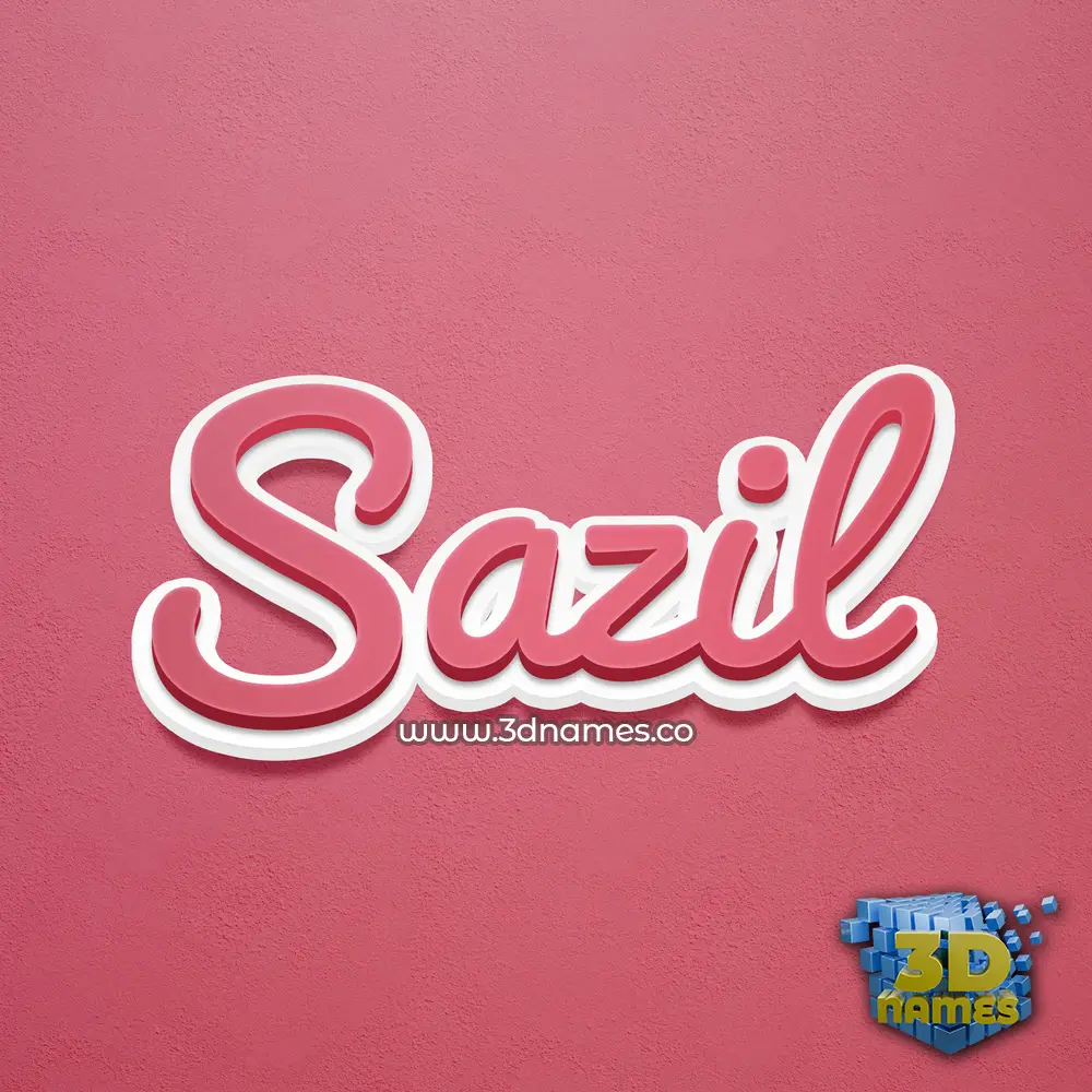 sazil in Red Scribble style - 3D name wallpaper