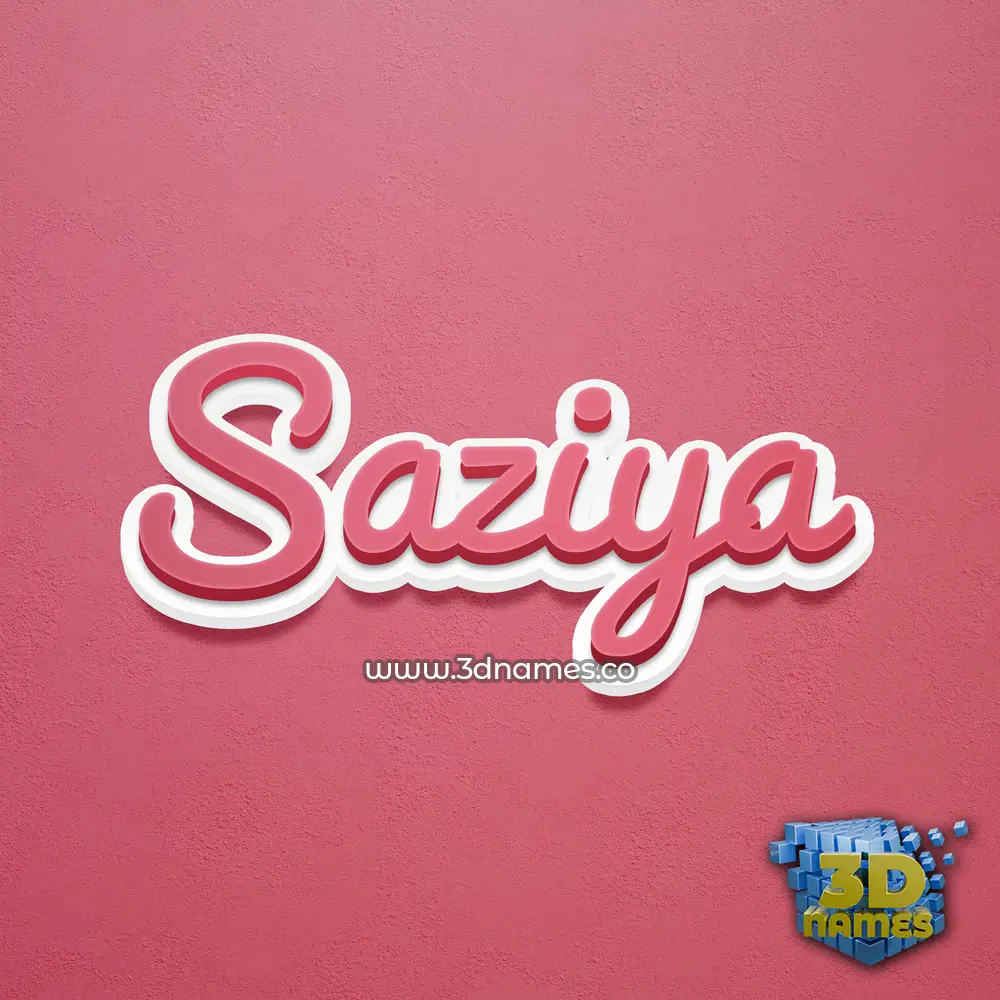 saziya in Red Scribble style - 3D name wallpaper