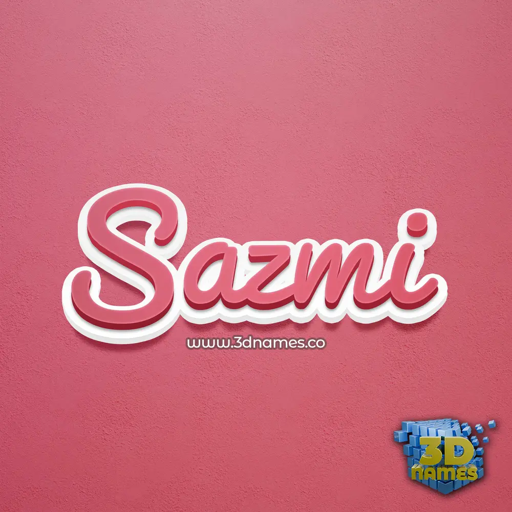 sazmi in Red Scribble style - 3D name wallpaper