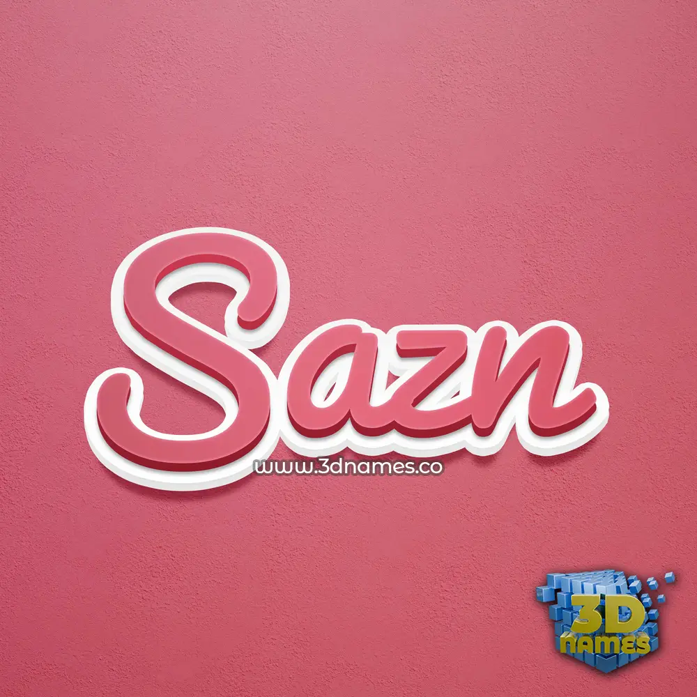 sazn in Red Scribble style - 3D name wallpaper
