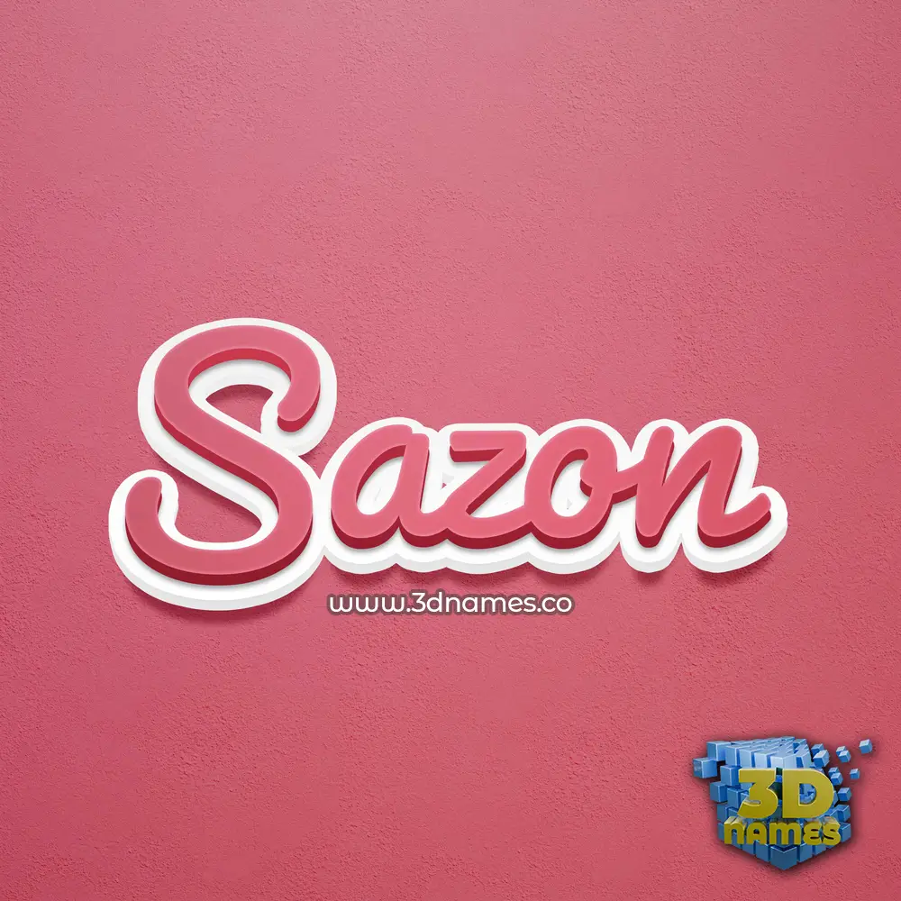 sazon in Red Scribble style - 3D name wallpaper