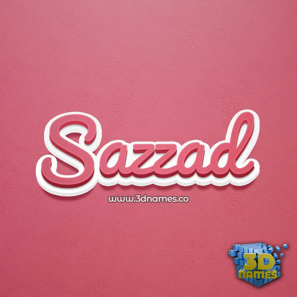 sazzad in Red Scribble style - 3D name wallpaper