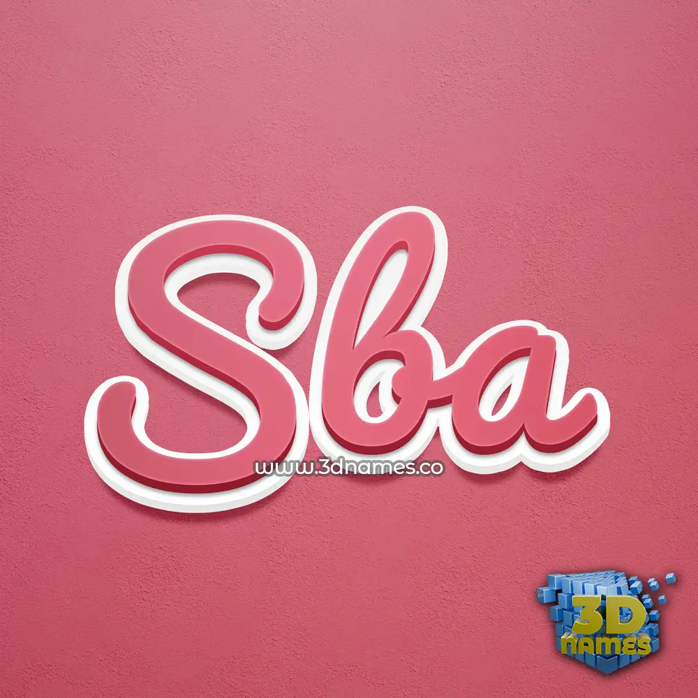 sba in Red Scribble style - 3D name wallpaper