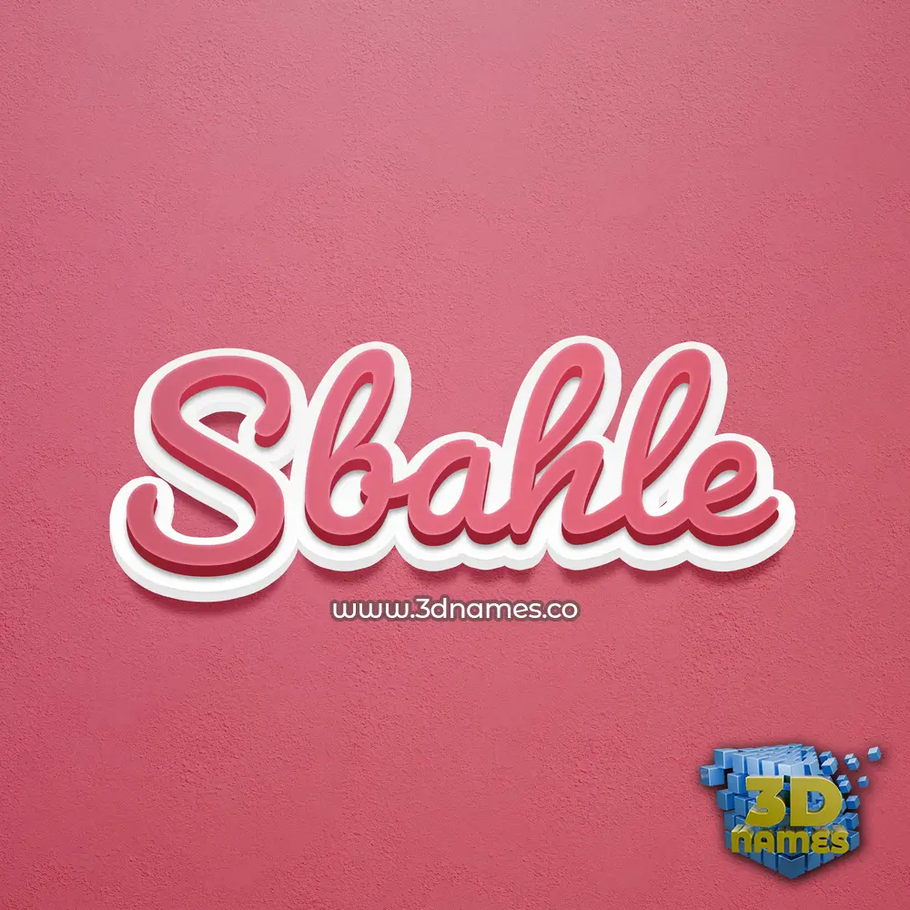 sbahle in Red Scribble style - 3D name wallpaper